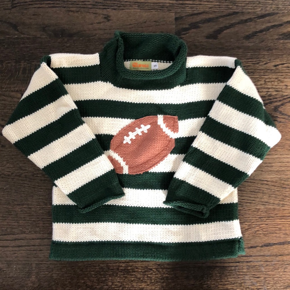 Rollneck rugby stripe football sweater